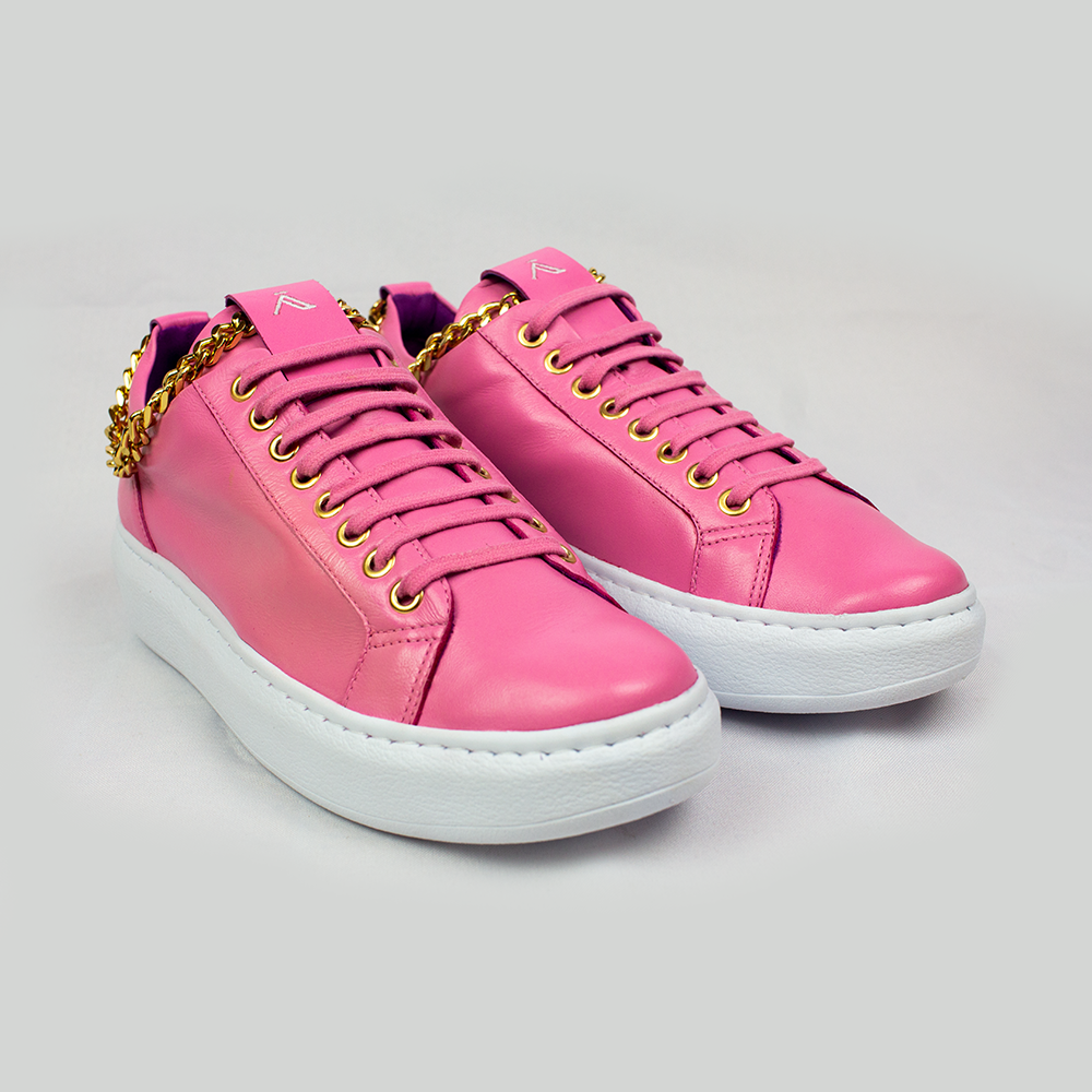 Pair of Sam Prado Brazilian Leather Sneakers in Pink